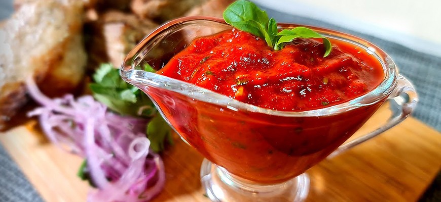 Красный соус из помидоров для шашлыка